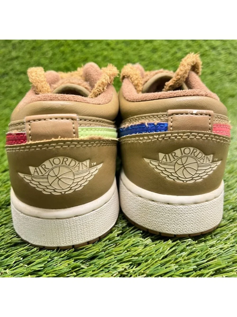 Nike Air Jordan 1 Low Utility Girls Size 4Y Brown Pink Athletic Shoes Sneakers